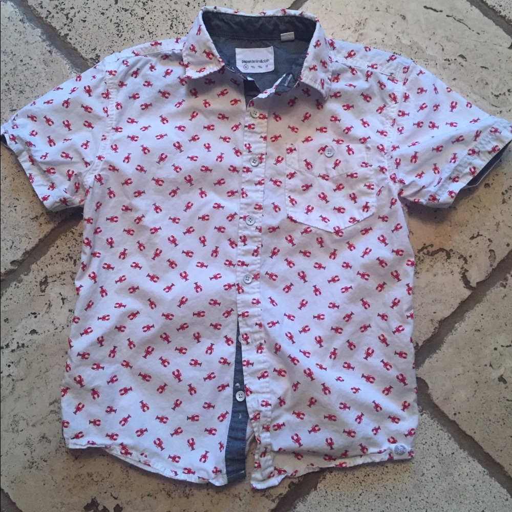 Boys button-down shirt with lobsters